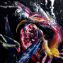 'Granat Flower' laquer on cardboard
